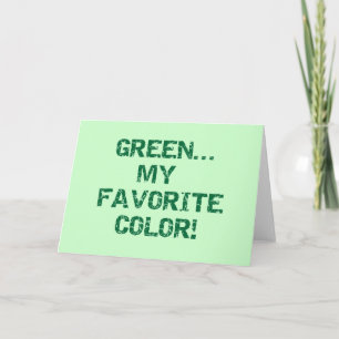 Carte T-shirts et Cadeaux Vert Ma Couleur Préférée