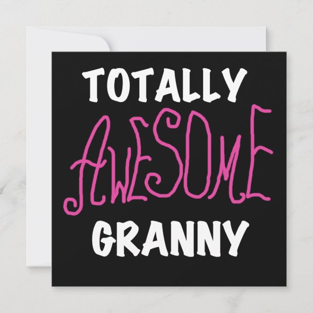 Carte T-shirts roses Granny et GIfts absolument géniaux (Devant)