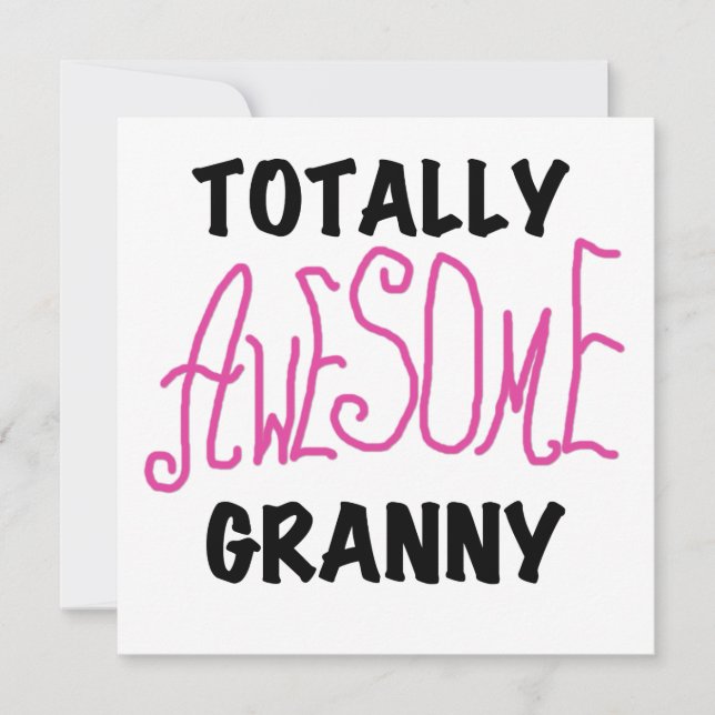 Carte T-shirts roses Granny et GIfts absolument géniaux (Devant)