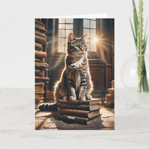 Carte Tabby Cat Sur Les Anciens Livres