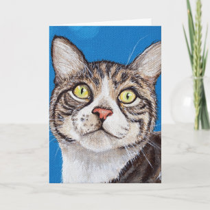 Carte Tabby Cute Peinture Chat