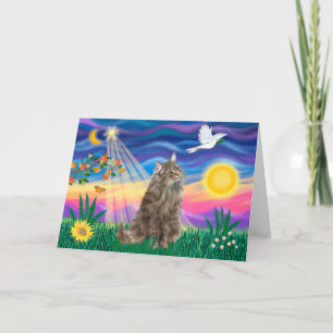 Carte Tabby Norwegian Forest Chat - Twilight