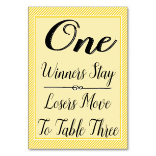Carte Table Bunco #1 - Bande Jaune Élégante