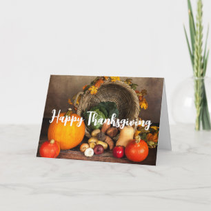 Carte Table de Thanksgiving Récolte Abondante