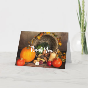 Carte Table de Thanksgiving Récolte Abondante Merci