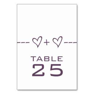 Carte Table d'équation de coeur violet