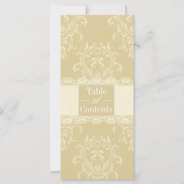 Carte Table des matières Insérer pour la liaison de plan (Devant)