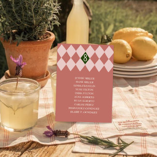 Carte Table d'hôtes Vintage de mariage Tableau de siège