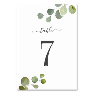 Carte table Eucalyptus Rustic Lettré à la main Mar
