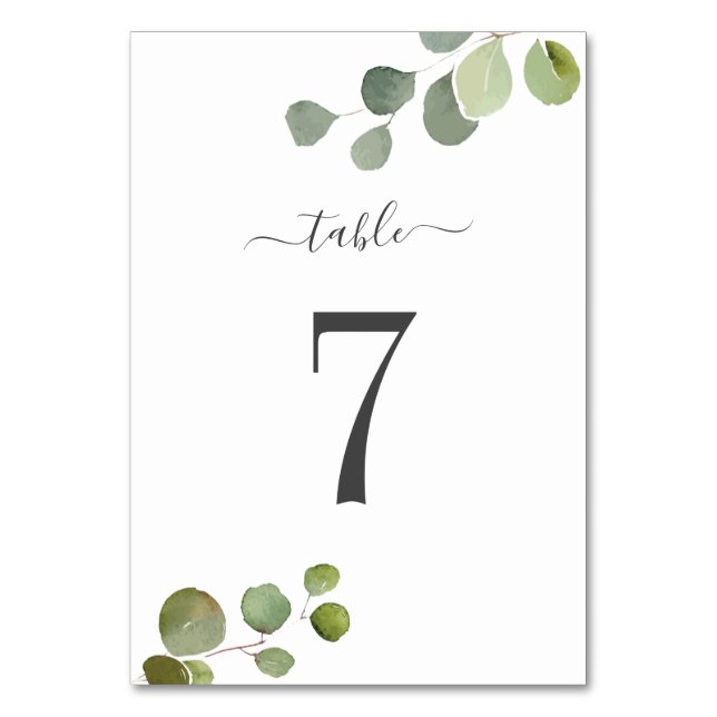 Carte table Eucalyptus Rustic Lettré à la main Mar (Par défaut)