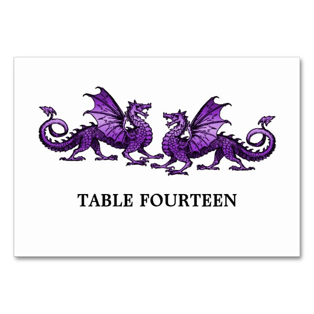 Carte table Purple Elegant Dragons (Devant)