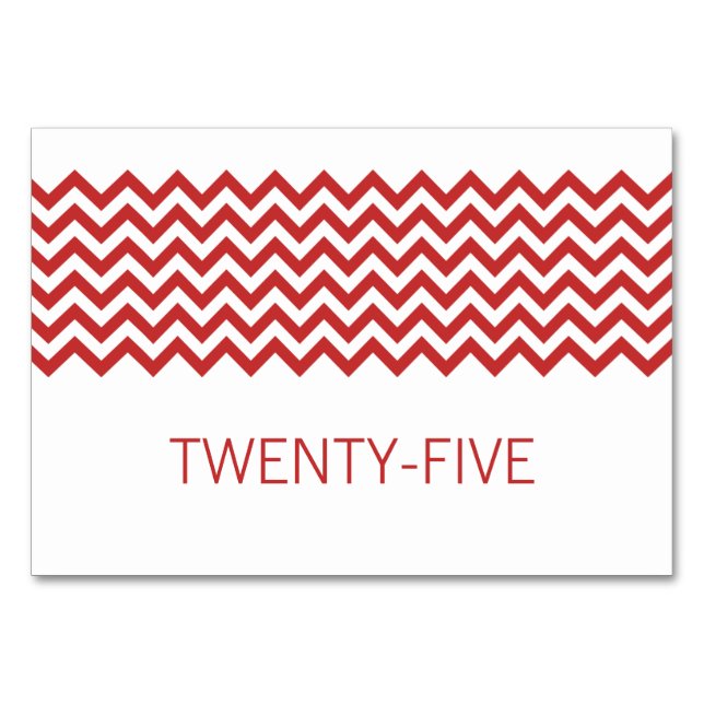 Carte table Red Simple Chevron (Devant)