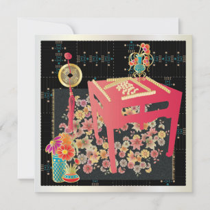 Carte Table rouge Mah Jongg