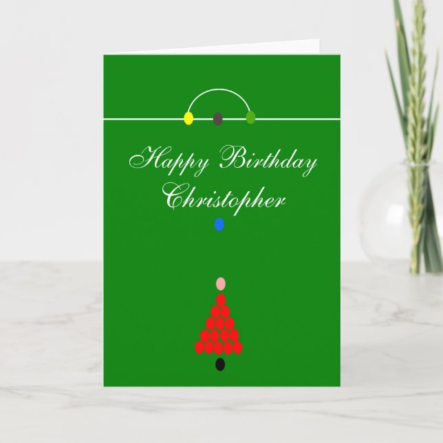 Carte Table Snooker Anniversaire (Devant)