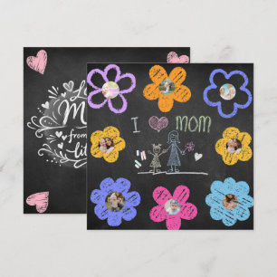 Carte Tableau de bonne fête Maman à la craie dessin simp