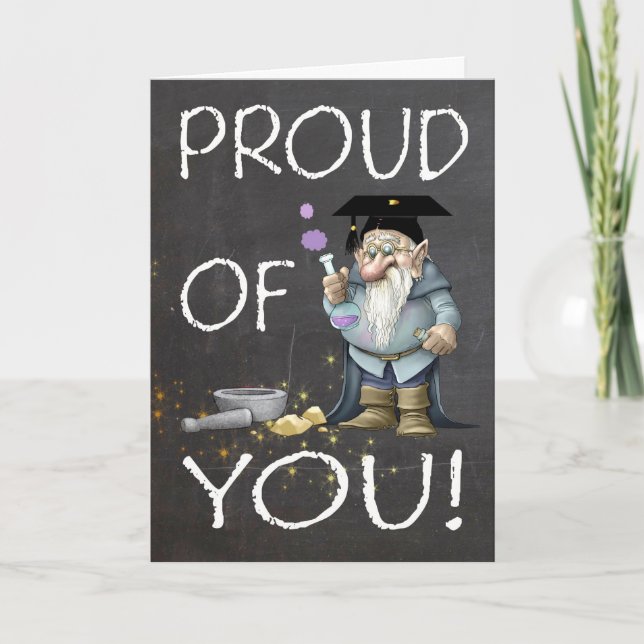 Carte Tableau De Bord Fier De Vous Diplôme Avec Gnome (Devant)