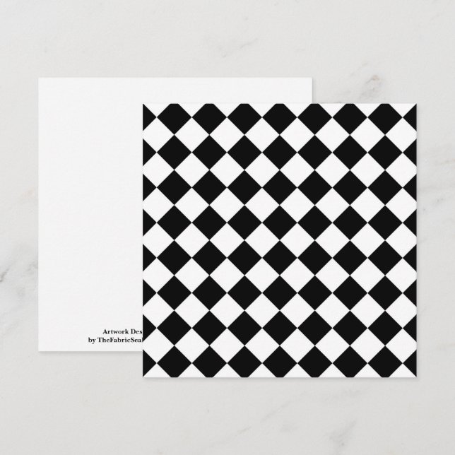 Carte Tableau de bord noir et blanc À damiers Drapeau (Devant / Derrière)