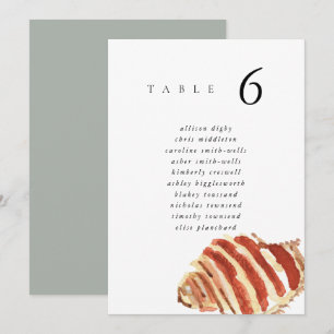 Carte Tableau de mariage Watercolor Seashell Beach 5x7"