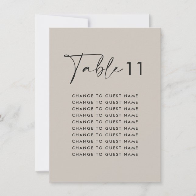 Carte Tableau de sièges gris élégant moderne mariage (Devant)