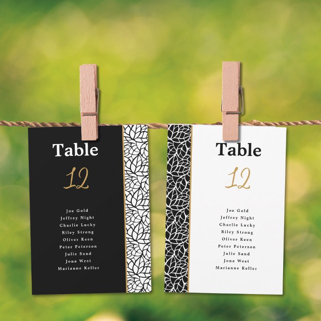 Carte Tableau des sièges frontaliers des Feuilles botani (Abstract Botanical Leaves Border Seating Chart)