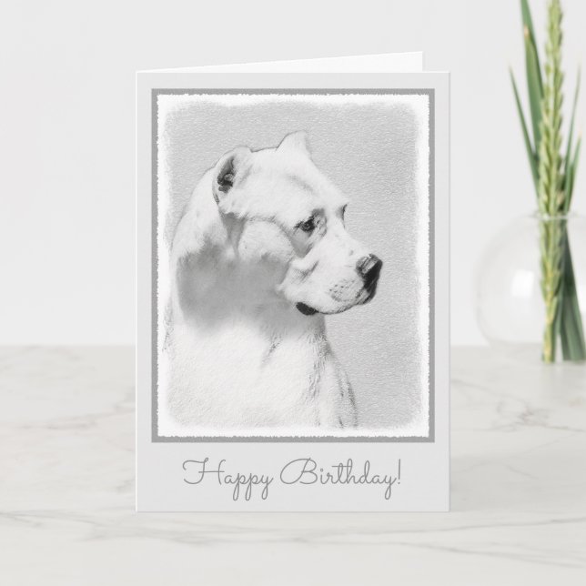 Carte Tableau Dogo Argentino - Art Chien original (Devant)