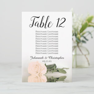 Carte Tableau Mariage Rose Pale Peach Grand Graphique de