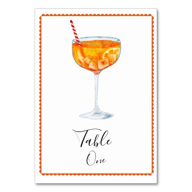 Carte Tableau Numéro Aperol Spritz (Par défaut)