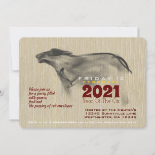 Carte Tableau original OX Nouvel An vietnamien 2021 PI