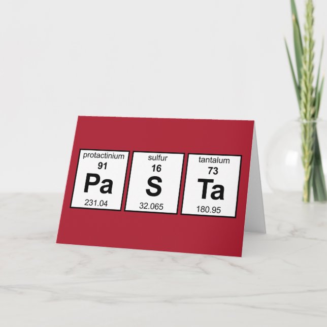 Carte Tableau périodique PaSTa (Devant)