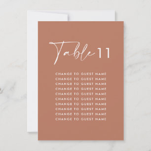 Carte Tablette en terre cuite moderne mariage