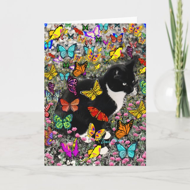 Carte Taches de rousseur dans les papillons - chat de (Devant)