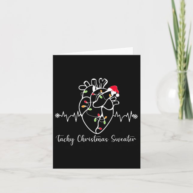 Carte Tachy Christmas Sweater Anatomy Heart Cardiac Nurs (Devant)