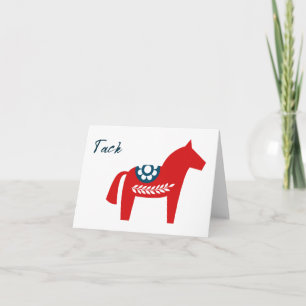 Carte Tack Dala Horse Merci suédois