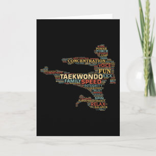 Carte Taekwondo Martial Arts Fighter Word Art Vintage
