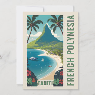 Carte Tahiti texte personnalisé