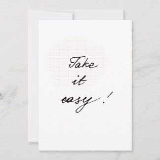 Carte Take it easy minimal handwritten card