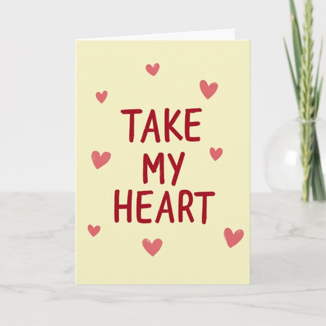 Carte Take My Heart Love Card (Devant)