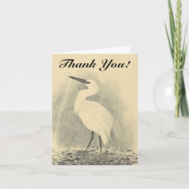 Carte Tall Standing Bird + "Merci !" (Devant)