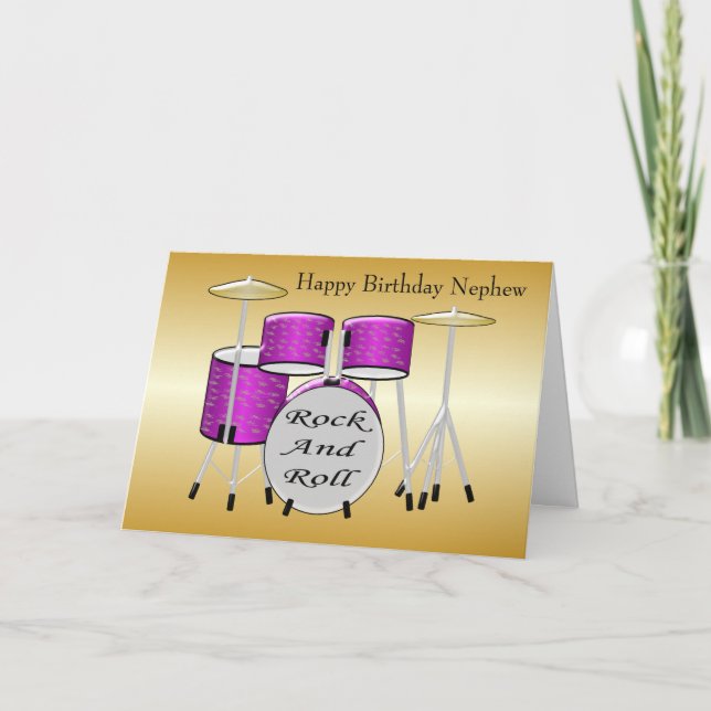 Carte Tambours personnalisés Nephew Anniversaire (Devant)