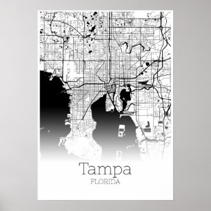 Carte Tampa - Floride - Carte de ville Poster