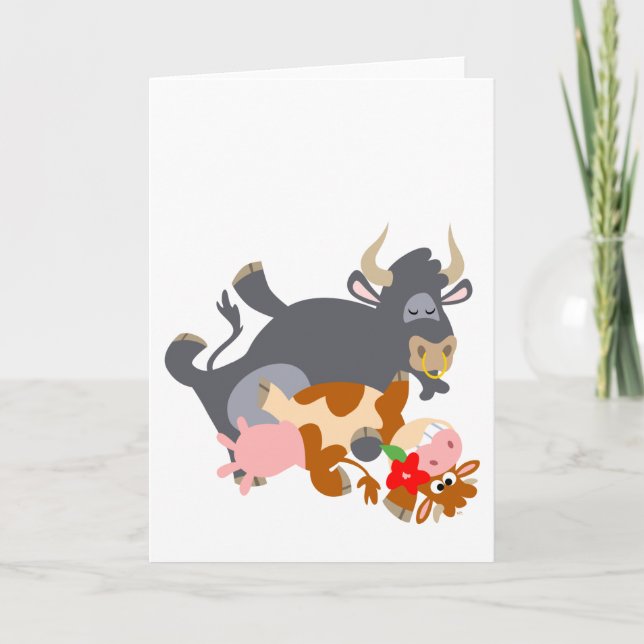 Carte Tango ! ! (taureau et vache de bande dessinée) (Devant)