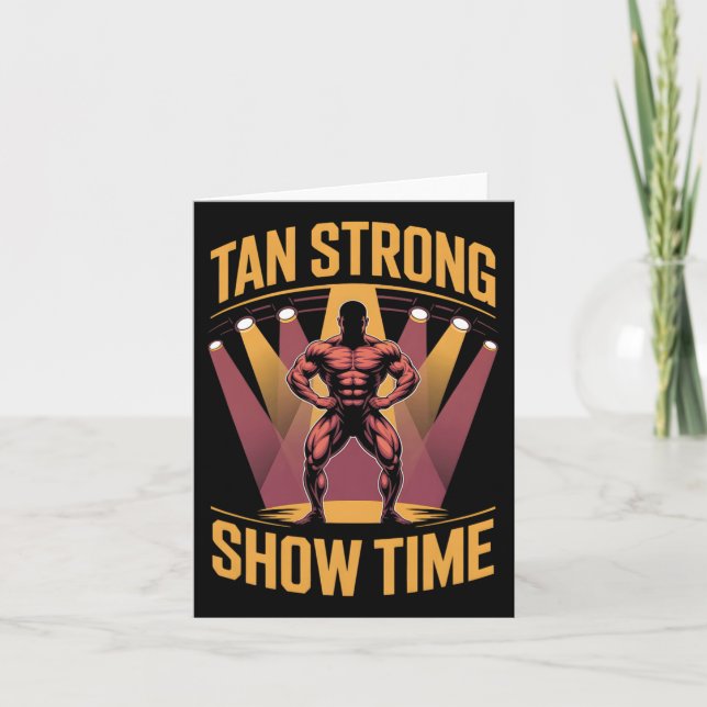 Carte Tanning Lit Tan Athlètes Forts Gym Goes Bronze T (Devant)