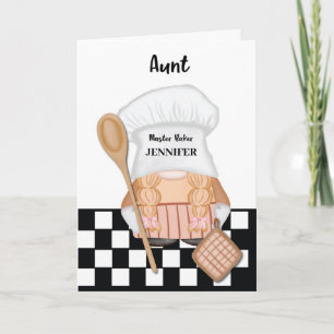 Carte Tante Anniversaire Whimsical Gnome Baker Baking