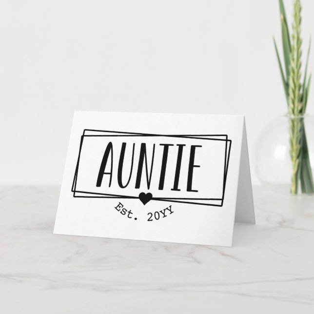 Carte Tante Est. Tante personnalisée établie Nouveaux ca (Devant)