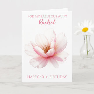 Carte Tante Fleur de Cerisier 40e Anniversaire