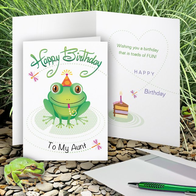 Carte Tante Grenouille Anniversaire Ayant Des Tos De Car (Créateur téléchargé)