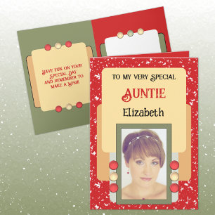 Carte Tante très spéciale ajouter nom photo rouge