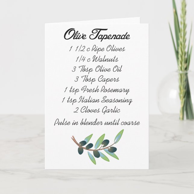 Carte Tapenade olive (Devant)