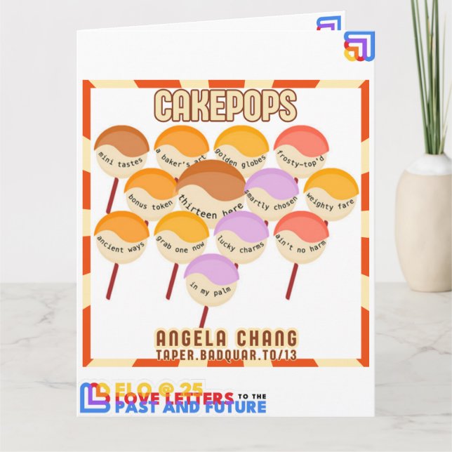 Carte Taper : CakePops Bonjour De ELO2025 (Devant)