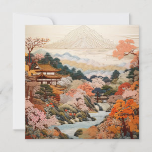 Carte Tapisserie japonaise traditionnelle design élégant